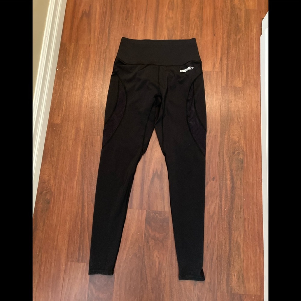 Gymshark black high waisted leggings mesh cutout